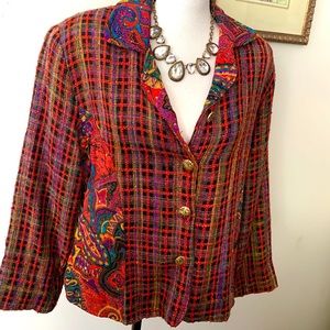 Vintage sequin embroidery blazer